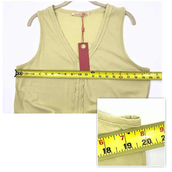 XCVI Wearables Lazzaro Tank Top Womens Size M Yellow Green Asymmetric Hem NWT - Picture 8 of 10